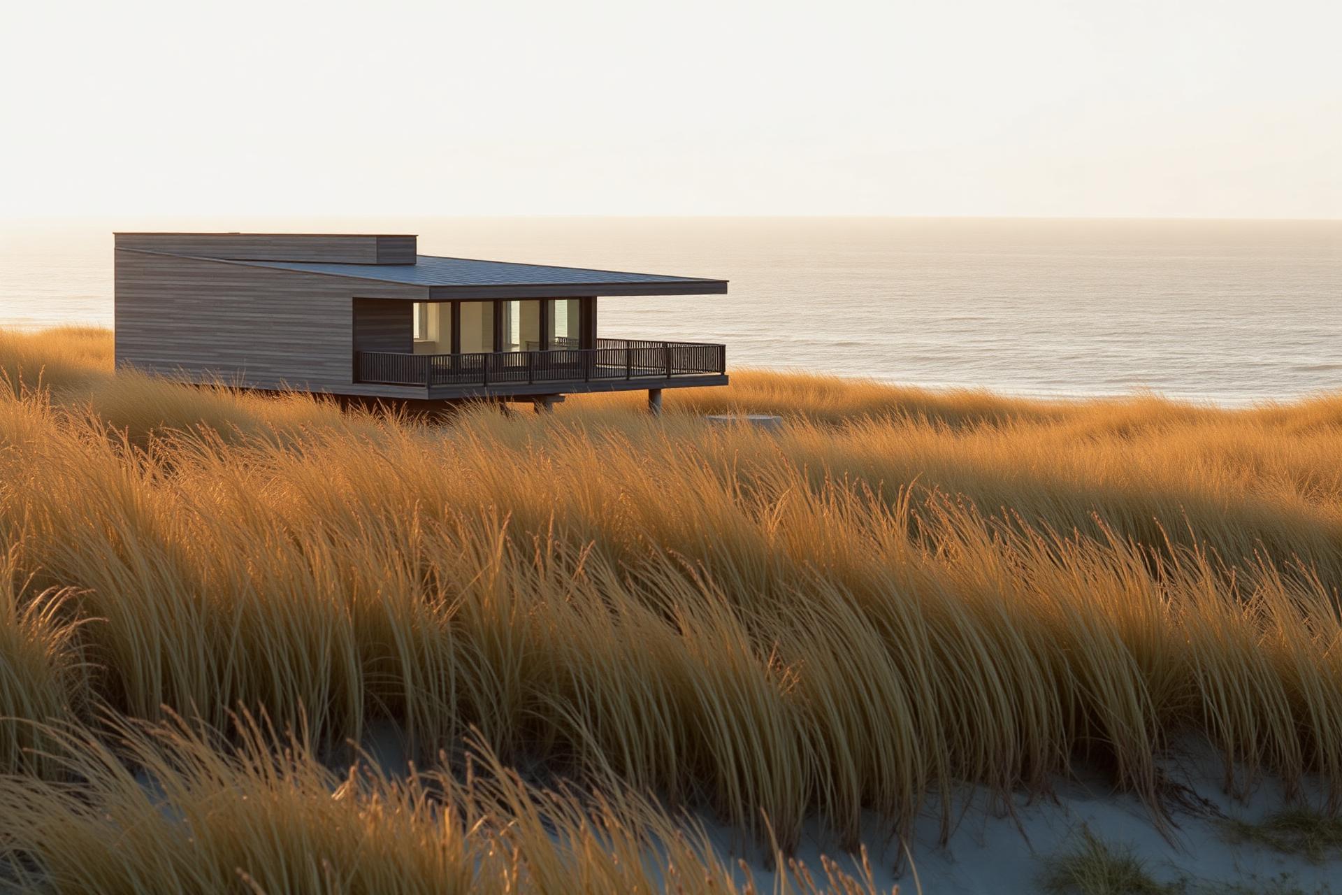 The residence held in place behind the rebuilt dune line.